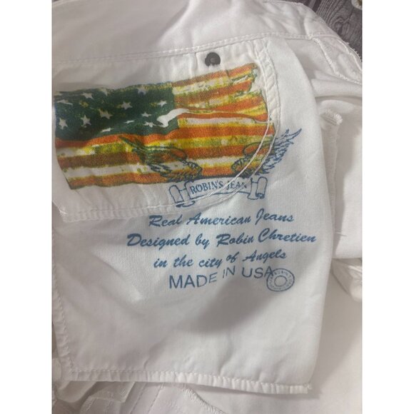 ROBINS military cargo pant sz 38 white w black diamond aurum crystals NWOT $349 - Picture 5 of 9